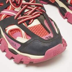 Balenciaga Multicolor Faux Leather and Mesh Track Sneakers Size 38