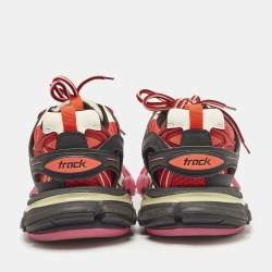 Balenciaga Multicolor Faux Leather and Mesh Track Sneakers Size 38