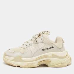 Balenciaga Multicolor Faux Leather and Mesh Triple S Lace Up Sneakers Size 39