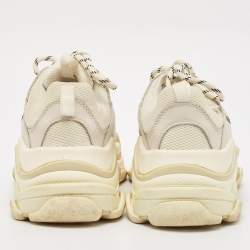 Balenciaga Multicolor Faux Leather and Mesh Triple S Lace Up Sneakers Size 39