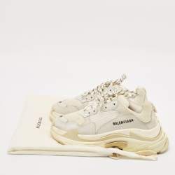 Balenciaga Multicolor Faux Leather and Mesh Triple S Lace Up Sneakers Size 39
