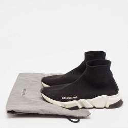 Balenciaga Black Knit Fabric Speed 2.0 Sneakers Size 38