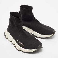 Balenciaga Black Knit Fabric Speed 2.0 Sneakers Size 38
