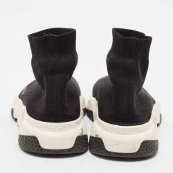 Balenciaga Black Knit Fabric Speed 2.0 Sneakers Size 38