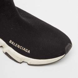 Balenciaga Black Knit Fabric Speed 2.0 Sneakers Size 38