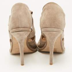 Balenciaga Beige Suede Cutout Ankle Length Boots Size 39