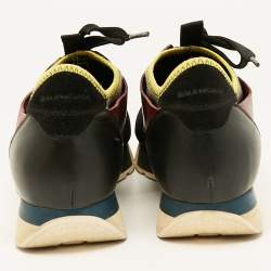 Balenciaga Multicolor Leather and Mesh Race Runner Low Top Sneakers Size 36