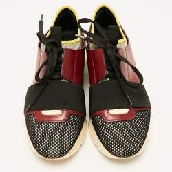 Balenciaga Multicolor Leather and Mesh Race Runner Low Top Sneakers Size 36