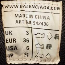 Balenciaga Black Faux Leather and Mesh Track Sneakers Size 36