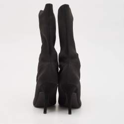 Yeezy Black Knit Fabric Knife Ankle Socks Boots Size 38