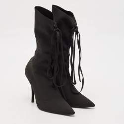 Yeezy Black Knit Fabric Knife Ankle Socks Boots Size 38
