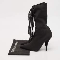 Yeezy Black Knit Fabric Knife Ankle Socks Boots Size 38