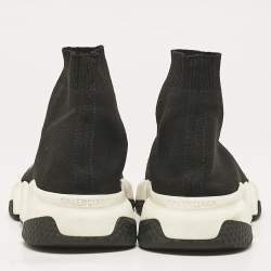 Balenciaga Black Knit Fabric Speed Trainer Sneakers Size 37