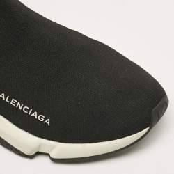 Balenciaga Black Knit Fabric Speed Trainer Sneakers Size 37