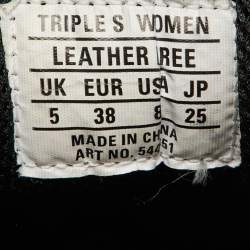 Pre Owned Balenciaga Black Mesh and Faux Leather Triple S Clear Sneakers Size 38