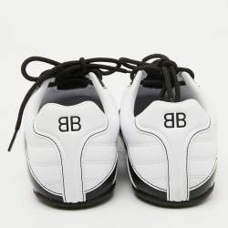 Balenciaga White/Black Quilted Leather Zen Low Top Sneakers Size 39