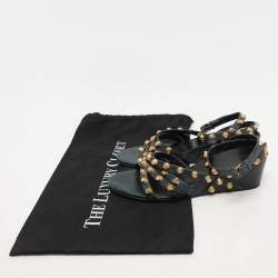 Balenciaga Blue Leather Ankle Strap Sandals Size 39
