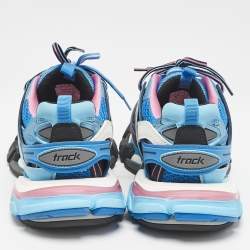 Balenciaga Multicolor Faux Leather and Mesh Track Sneakers Size 38