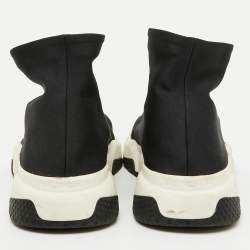 Balenciaga Black Stretch Fabric Speed Trainer High Sneakers Size 37