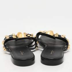 Pre Owned Balenciaga Black Leather Arena Ballet Flats Size 38