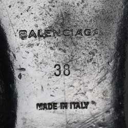 Pre Owned Balenciaga Black Leather Arena Ballet Flats Size 38