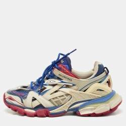 Pre Owned Balenciaga Multicolor Mesh And Synthetic Leather Track 2 Low Top Sneakers Size 39