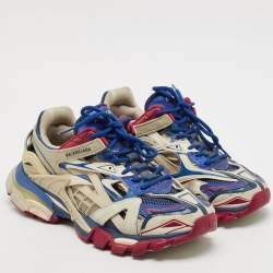 Pre Owned Balenciaga Multicolor Mesh And Synthetic Leather Track 2 Low Top Sneakers Size 39