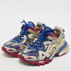 Pre Owned Balenciaga Multicolor Mesh And Synthetic Leather Track 2 Low Top Sneakers Size 39