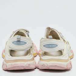 Balenciaga White Faux Leather and Rubber Track Sandals Size 38