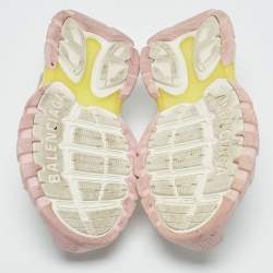 Balenciaga White Faux Leather and Rubber Track Sandals Size 38