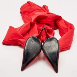 Balenciaga Red Stretch Fabric Knife Pointed Toe Pant Boots Size 40