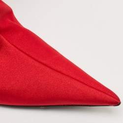 Balenciaga Red Stretch Fabric Knife Pointed Toe Pant Boots Size 40