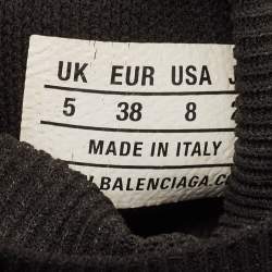 Balenciaga Black Knit Fabric Speed Trainer High Top Sneakers Size 38
