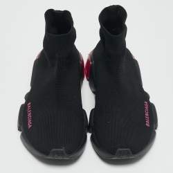 Balenciaga Black Knit Fabric Speed Slip On Sneakers Size 36