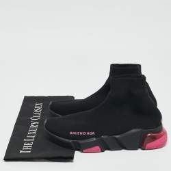 Balenciaga Black Knit Fabric Speed Slip On Sneakers Size 36
