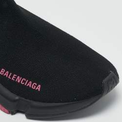 Balenciaga Black Knit Fabric Speed Slip On Sneakers Size 36