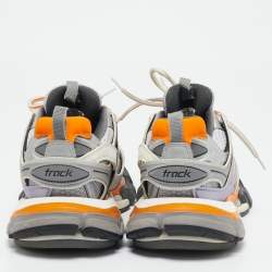 Balenciaga Multicolor Faux Leather and Mesh Track Lace Up Sneakers Size 36