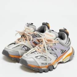 Balenciaga Multicolor Faux Leather and Mesh Track Lace Up Sneakers Size 36