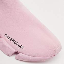 Balenciaga Pink Knit Fabric Speed Trainer Sneakers Size 36