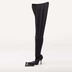 Pre Owned Balenciaga Black Stretch Fabric Pantalegging Pumps Size 37