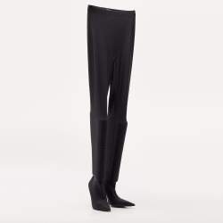 Pre Owned Balenciaga Black Stretch Fabric Pantalegging Pumps Size 37
