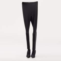 Pre Owned Balenciaga Black Stretch Fabric Pantalegging Pumps Size 37