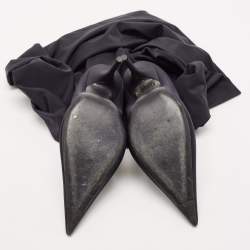 Pre Owned Balenciaga Black Stretch Fabric Pantalegging Pumps Size 37