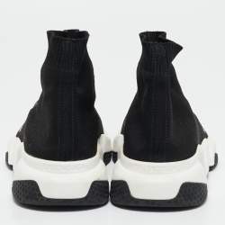 Pre Owned Balenciaga Black Fabric Speed Trainer High Sneakers Size 37