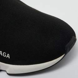 Pre Owned Balenciaga Black Fabric Speed Trainer High Sneakers Size 37