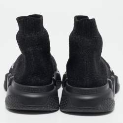 مملوكة مسبقًا حذاء رياضي بالنسياغا سبيد ترينر قماش تريكو غليتر فضي / أسود مقاس 37