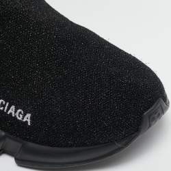 مملوكة مسبقًا حذاء رياضي بالنسياغا سبيد ترينر قماش تريكو غليتر فضي / أسود مقاس 37