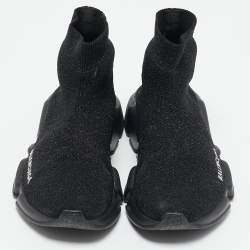 مملوكة مسبقًا حذاء رياضي بالنسياغا سبيد ترينر قماش تريكو غليتر فضي / أسود مقاس 37