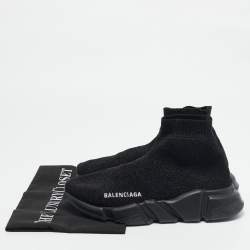 مملوكة مسبقًا حذاء رياضي بالنسياغا سبيد ترينر قماش تريكو غليتر فضي / أسود مقاس 37