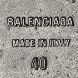 Balenciaga Black Leather BB Knife Pointed Toe Slingback Flats Size 40